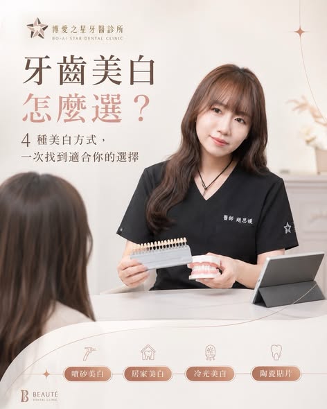牙齒美白怎麼選？噴砂、居家、冷光、陶瓷貼片一分鐘看懂差別
